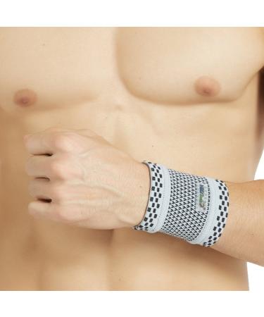 NeoTech Care Bamboo Fiber Wrist Band - Elastic & Breathable Sports Gear for Men & Women - Gray (1 Pair) - Perfect for Gym & Training - Buy Online on GoSupps.com