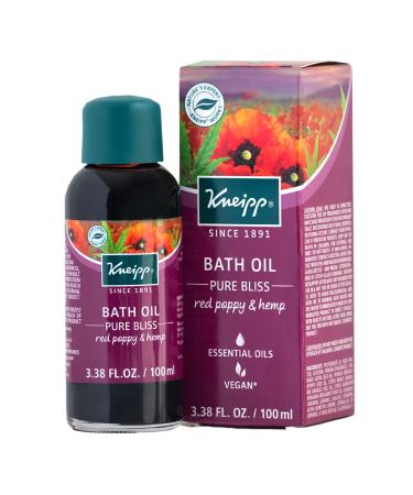 Kneipp Herbal Bath Oil Pure Bliss Red Poppy & Hemp  3.38 Fl. Oz