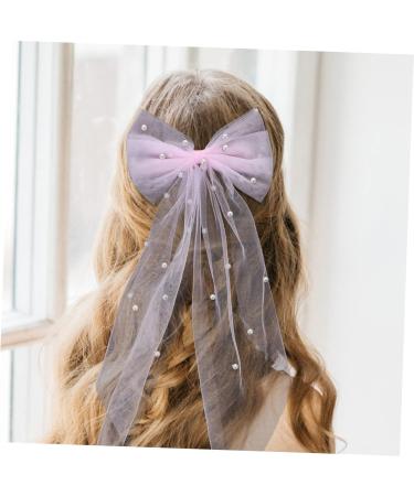 Beatifufu Bridal Hair Accessories Pearl Hair Clips Bride Hair Bow Bridal Hair Bow Pearl Veil Hair Bows Pink Hair Bow Wedding Hair Bow Bride Hair Clip Bachelorette Party Favors - Buy Online on GoSupps.com