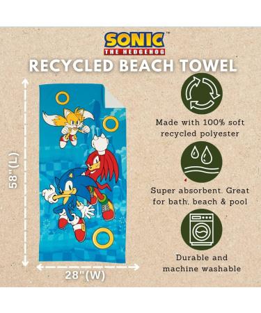 Sonic The Hedgehog Anime Super Soft Lightweight Recycled Towel - 58x28 - Officially Licensed Sonic Product - Buy Online on GoSupps.com
