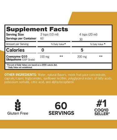 Qunol Liquid CoQ10 100mg | Superior Absorption Natural Supplement | Antioxidant for Heart Health | Orange Pineapple Flavored | 60 Servings Bottle - Buy Online on GoSupps.com