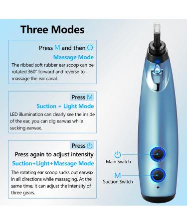 Rechargeable Electric Ear Wax Vacuum Remover - 3 Levels Suction | Safe & Gentle Earwax Removal Tool for Adults & Kids - Buy Online on GoSupps.com