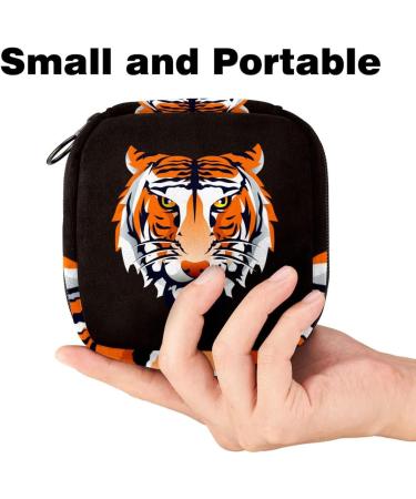 Tiger Head Women's Menstrual Cup Bag - Large Zipper Pocket for Period Essentials | Multi-Colored Tampon & Panty Inlays - Buy Online on GoSupps.com