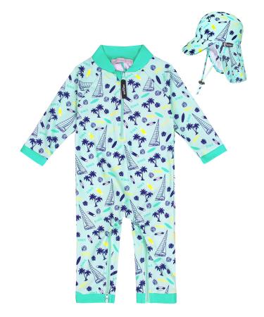 weVSwe Baby Toddler Boy Swimsuit UPF 50+ Sun Protection Rash Guard Swimwear with Crotch Zipper 0-3 Years 0-6 Months Surfboard