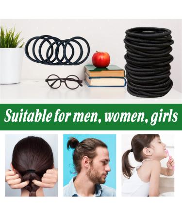 120PCS Black Hair Ties Set - No Metal Elastics for Thick & Curly Hair - Ponytail Holders for Men, Women, Kids - 4mm Rubber Bands - Buy Online on GoSupps.com