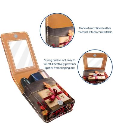 Travel Lipstick Organizer Case - Portable Makeup Bag with Mirror | Autumn Leaves Design - Shop Now for International Shipping - Buy Online on GoSupps.com