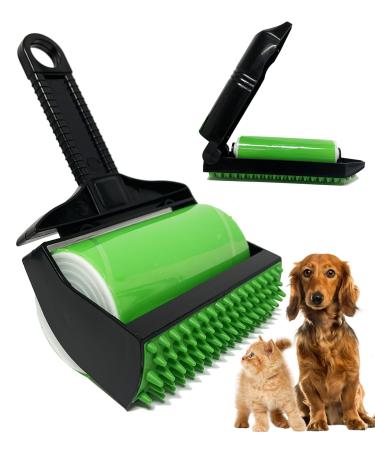 Reusable Sticky Lint Roller Stick It Roller Pet Hair Remover Washable Stick It Pro Roller for Couches Clothes Quilts Car Seats and Carpets Green