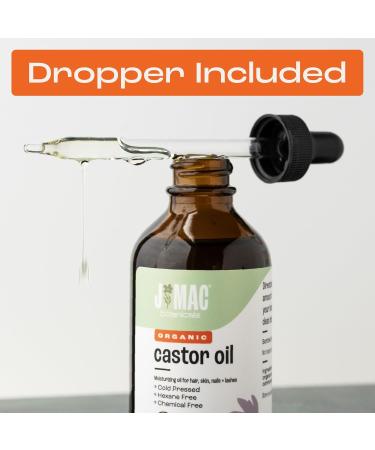 J MAC BOTANICALS Organic Castor Oil 100% Pure (4oz Glass Bottle with Dropper) - for Eyelashes Eyebrows Hair & Skin 4 Fl Oz (Pack of 1) - Buy Online on GoSupps.com