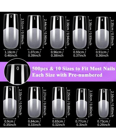Cell 500 Pieces Soft Gel Nail Tips - Fake Full Cover Square Nails Set for DIY Nail Art with Glue - Buy Online on GoSupps.com