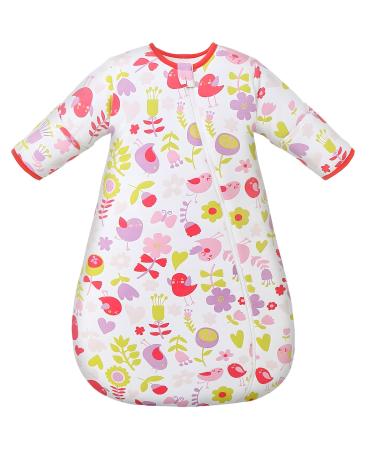 MIKAFEN Baby Sleeping Bag Long Sleeves winter 3.5Tog 100% Organic Cotton Sleeping Bag (32-36in/18-30 Months) Pink-3.5tog 18-30 Months