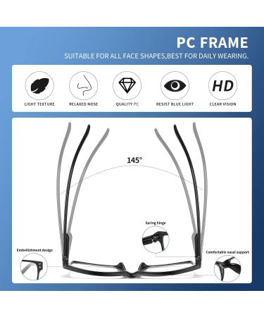 Shop IUUI 5 Pairs Reading Glasses - Blue Light Blocking UV Protection Stylish Computer Readers for Men & Women - Bright Black 2.0x Magnification - Buy Online on GoSupps.com