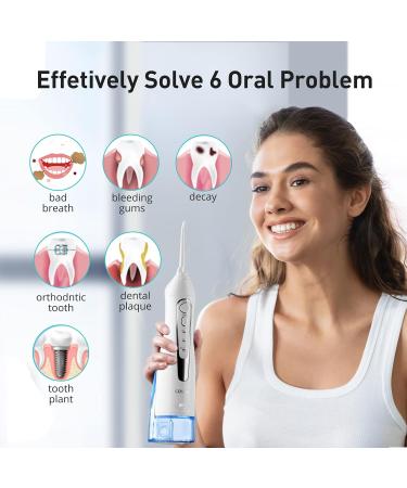 COSLUS Water Dental Flosser Teeth Pick - Portable Cordless Oral Irrigator | Rechargeable Travel Irrigation Cleaner - 300ML, IPX7 Waterproof, Anti-White | Teeth Cleaning Flossing Machine - Buy Online on GoSupps.com