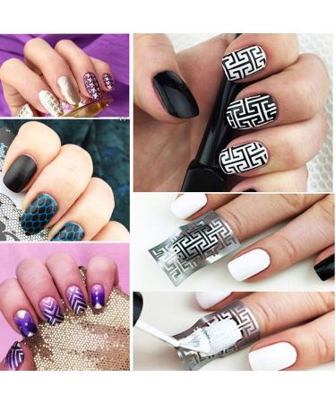 Dokpav 144 Pcs Nail Vinyl Stencils Set - 72 Unique Designs for Nail Art Decoration | DIY Nail Design Tools Decals - 24 Sheets - Buy Online on GoSupps.com