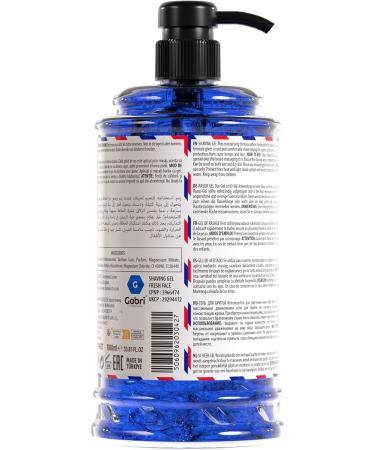 Gabri Shaving Gel with Pump Transparent 1000 ml | Moisturizing and Smooth Shaving Experience | Fresh Active Easy Refreshing Smooth Shave Blue Ice - Buy Online on GoSupps.com
