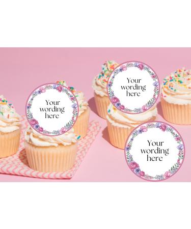 20 x EDIBLE PERSONALISED cupcake toppers wafer/icing uncut Birthday/Hen Party/Retirement (Wafer Paper) Rice Paper