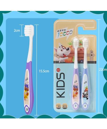 Buy Baby Nano Toothbrush 2-Pack | Soft Children's Toothbrush for Ages 1-6 with Tongue Cleaner - Blue & Violet - Buy Online on GoSupps.com