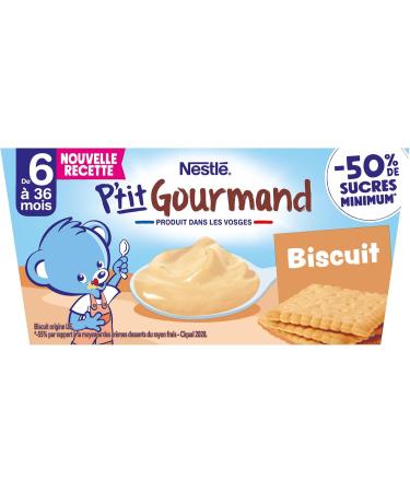 Nestl B b - P'tit Gourmand Biscuit - Laitage d s 6 mois - 4 x 100g (Lot de 4) 4x100g (Lot de 4) - Buy Online on GoSupps.com