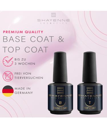 Shayenne Base & Top Coat Set 15ml - UV LED Gel No Sweat Layer Perfect Nail Polish Duo for Flawless Nails - International Shipping Available - Buy Online on GoSupps.com