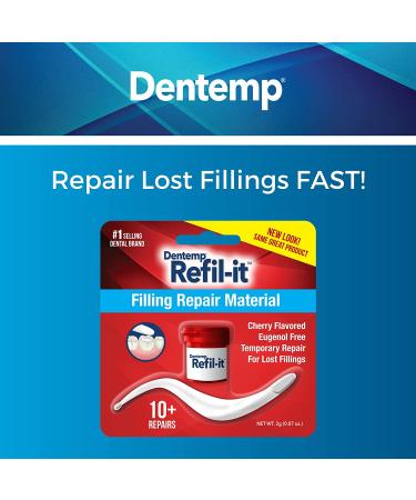 Dentemp Refil-It Filling Repair Material - Temporary Tooth Filling Kit (0.07 Oz) for Instant Pain Relief and Long-Lasting Results - Buy Online on GoSupps.com