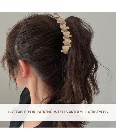 6 Pieces of Flower Hair Clips Fixed Non-slip Clips Frosted Banana Clips Double Row Tooth Grip Clips Colorful Small Flower Vertical Clips Ponytail Hair Accessories - Buy Online on GoSupps.com