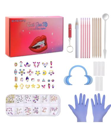 Tooth Gems Kit for Teeth DIY Tooth Gem Kit Professional Fashionable Shining Crystal Teeth Jewelry Sweet Smile Gems (without Glue) Set 1
