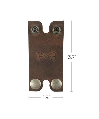 Hide & Groom Set of 2 Double Edge Safety Razor Sheath | Handmade Leather Shaving Travel Cover for Groomsmen | Bourbon Brown - Buy Online on GoSupps.com