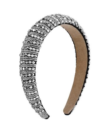 WLLHYF Rhinestone Headband - Fashionable Sparkly Black/Silver Diamond Hair Hoop for Women - Bridal/Wedding Accessories - Buy Online on GoSupps.com