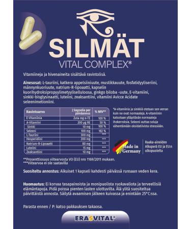 Eyes Vital Complex - 360 Vegan Capsules with Lutein Zeaxanthin Sodium-R-Lipoate & Fulvic Acid for Optimal Eye Health - Buy Online on GoSupps.com