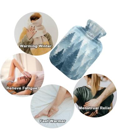 NAANLE Hot Water Bottle with Cover - Watercolor Forest Design | 1L Heat & Cold Therapy for Back Pain Relief Hand & Feet Warmer - Buy Online on GoSupps.com