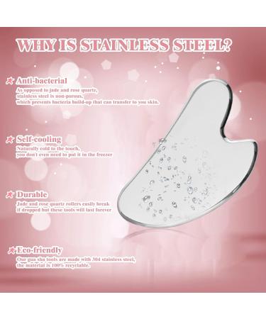 Gua Sha Stainless Steel Tool | Topnpeko Face Massager for Tension Relief & Slimming | Silver Heart Shape Beauty Tool - International Shipping - Buy Online on GoSupps.com
