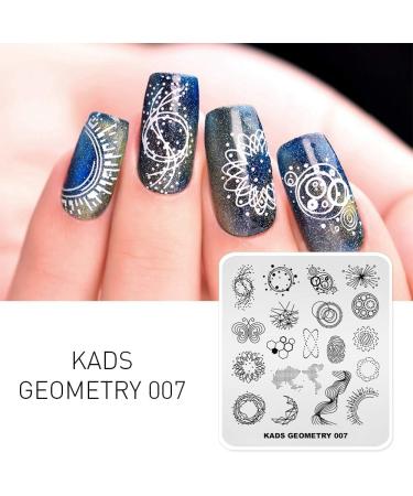 KADS Geometry Nail Stamping Plate GE007 for Nail Art Decoration and DIY - Image Design Plate - Buy Online on GoSupps.com