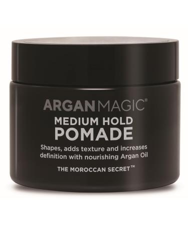 Argan Magic Medium Hold Pomade with Argan Oil | Shapes Adds Texture Increases Definition | Made in USA Paraben Free Cruelty Free (8 Oz)