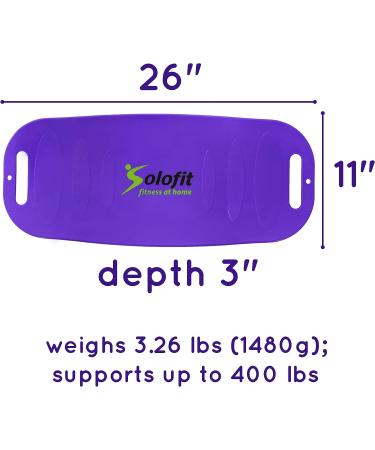 Solofit Balance Board with Resistance Bands - Fitness Board for Adults - Core Abs Legs Workout - Purple - Buy Online on GoSupps.com