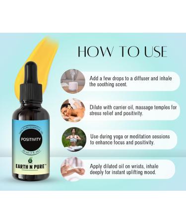 Earth N Pure Essential Oil Blend For Positivity 30 ml Rose Geranium Lavender & Sandalwood 1.06 Fl Oz (Pack of 1) - Buy Online on GoSupps.com