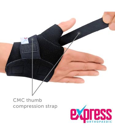 Express Orthopaedic - Medically Approved Carpometacarpal (CMC) Joint Support With Thumb Wrist Compression Strap - 1 UNIT (LARGE - Palm Circ:20-24cm RIGHT) LARGE - Palm Circ:20-24cm RIGHT - Buy Online on GoSupps.com