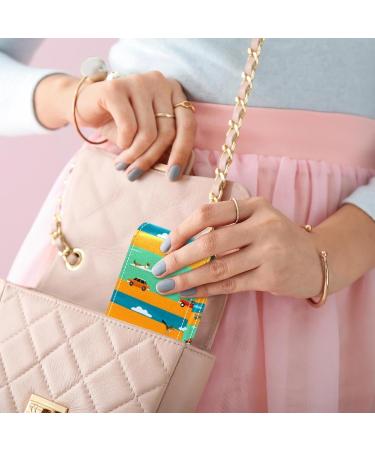 Buy Stylish Leather Lipstick Case Organizer with Mirror - Mini Striped Lip Gloss Holder in Blue Yellow & Green - Buy Online on GoSupps.com