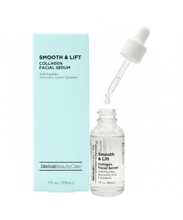 Global Beauty Care Smooth & Lift Collagen Facial Serum Peptides Hyaluronic Acid 1 fl. oz (30mL) 1 Fl Oz (Pack of 1)