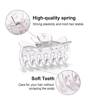 ZIBARBER 12 Pack Crystal Clear Hair Claw Clips for Women - Strong Hold Jaw Clips for Fine & Thick Hair - Hair Grip Accessories 2 Inch - Buy Online on GoSupps.com