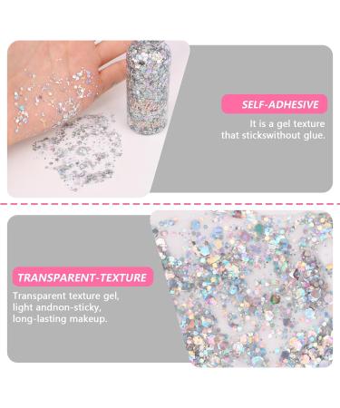 Risvowo Glitter Face Gel - 3-Piece Body Glitter Set for Festival Accessories | Silver Gold & White Makeup for Hair Lips & Nails - Buy Online on GoSupps.com