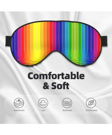 FoRes Rainbow Striped Eye Mask - Adjustable Light Blocking Sleep Mask for Adults | Unisex Black Design for Deep Rest - Buy Online on GoSupps.com