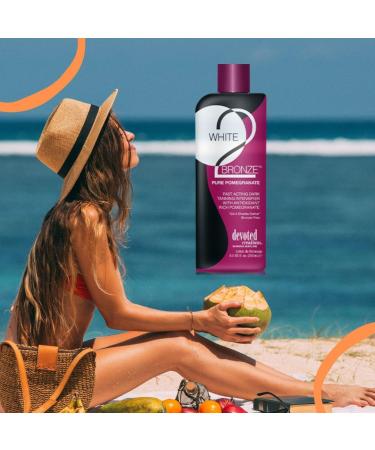 Devoted Creations White 2 Bronze Pomegranate Sunbed Tanning Lotion (250ml) - Golden Tan with Pomegranate Extracts - Accelerate Your Tanning - Buy Online on GoSupps.com