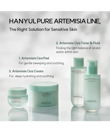 Hanyul Pure Artemisia Calming Water Cream - Vegan Redness Relief Moisturizer Soothing Cica Cream Non-Comedogenic 1.89 Fl Oz - Buy Online on GoSupps.com
