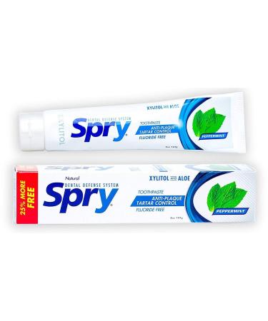 Spry Non-Fluoride Xylitol Toothpaste 5 ounces (Pack of 6)