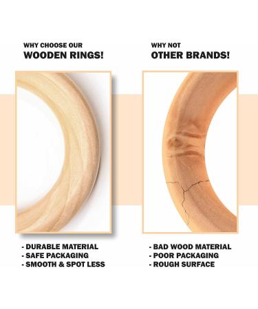WUUDAR 55mm Wooden Rings for Crafts - 20Pcs Smooth Unfinished Macrame Rings for Jewelry Making, DIY Crafts & Home Decor - Durable & Lightweight Wood Rings - Buy Online on GoSupps.com