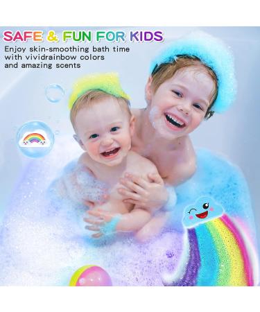 Organic Rainbow Bath Bombs Gift Set - Handmade, Natural Ingredients, Perfect for Kids and Women - Great Mothers Day or Birthday Gift - 4 Count - Buy Online on GoSupps.com
