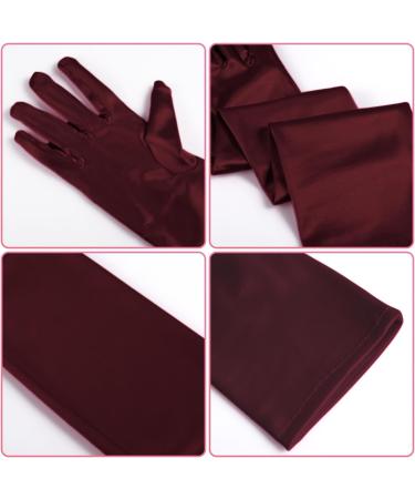 NQEUEPN Women Long Gloves Long Elbow Satin Gloves 21" Stretchy 1920s Opera Gloves Hand Care Moisturizing Gloves for Women Girls Evening Party Dance (Dark Red) - Buy Online on GoSupps.com