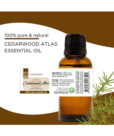 Cedarwood Atlas Essential Oil 4 fl oz (118 ml) Glass Bottle w/Glass Dropper 100% Pure Essential Oil GreenHealth - Buy Online on GoSupps.com
