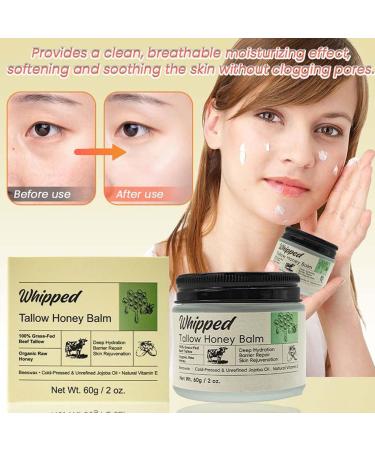 Beef Tallow Cream balm with natural honey contains jojoba oil and vitamin E for face and body 60 g - Buy Online on GoSupps.com