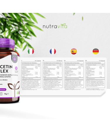 Quercetin 500mg with Bromelain, Vitamin C & Bioflavonoids - 120 Vegan Capsules for Immune Support | Nutravita - Buy Online on GoSupps.com
