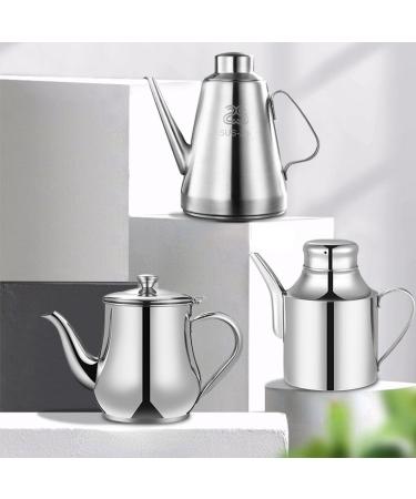 304 Stainless Steel Oiler European-Style dust-Proof Insect-Proof Leak-Proof Oil Controlling Bottle Kitchen Bottles for Soy Sauce and Vinegar Spice jar Large Capacity 201 ( 13oz)